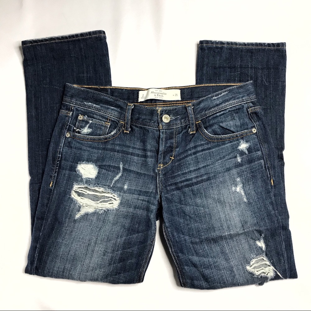 Abercrombie and Fitch Ripped Crop Jeans Size 2 / 26 - Picture 4 of 11